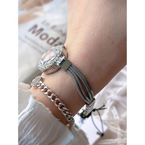 U.S.Polo Assn. Zincirli Özel Tasarım Çelik Kordon Kesme Kristal Camlı 3 Atm Kadın Kol Saati U02148.1