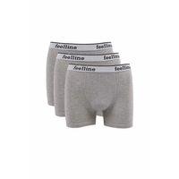 3 adet Feelline Gri Pamuklu Doğal Likralı Erkek Boxer