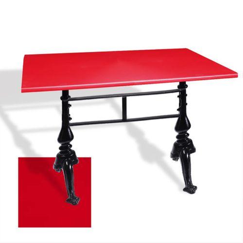 Dockers Çipa 3001 Döküm Ayak Masa 80x120 cm - (Werzalit, Wermodin ve Allzalit Tabla) - Kırmızı