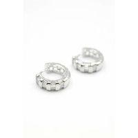 Taşlı Halka Küpe - Gümüş