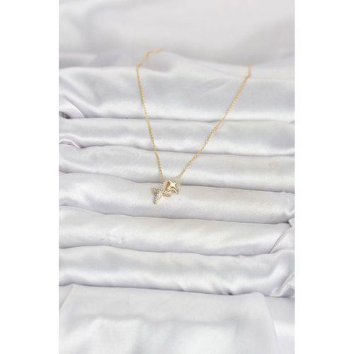 Pirinç Gold Renk Minimal Kutup Yıldızı Model Kadın Kolye