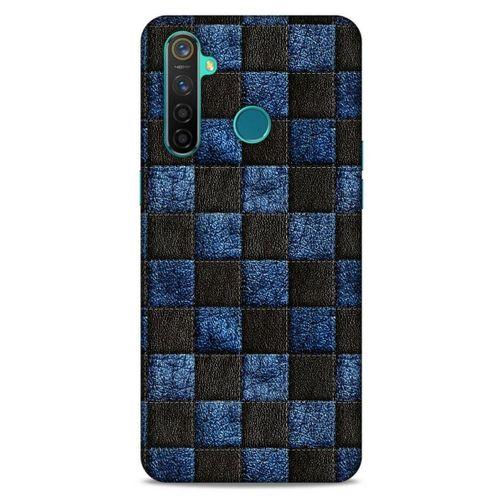 Oppo Realme 5 Pro Kılıf Patchwork (9) Kılıf Siyah Mavi