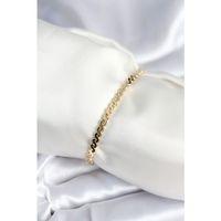 Pirinç Gold Renk Yassı Zincir Model Kadın Bileklik
