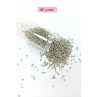 Dökme Cam Kum Boncuk (11/0) 2 mm - 60 Gram -  Gümüş - BNC057