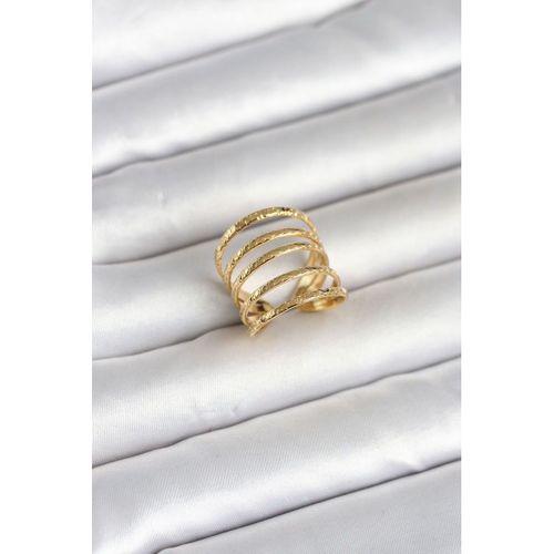 316L Çelik Gold Renk Sıralı Model Kadın Yüzük