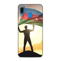 Samsung Galaxy A30 Uyumlu Kılıf Azarbaijan (3) Kapak Azerbaycan Bayrak