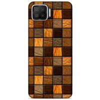 Oppo A73 Kılıf Patchwork (32) Soft Silikon Kılıf Turuncu Kahve