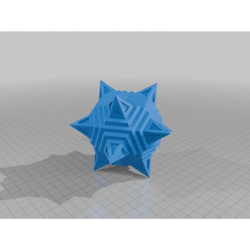 Heykel Dokuya Sahip Yıldızlı Dodekahedron 1 3D Baskı (Bu ürün Sadece Plastik parçadır - Almadan Önce Soru Sorabilirsiniz)