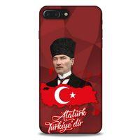 Apple Iphone 7 Plus Kılıf Atatürk (43) Thin Fit Kılıf Kırmızı Mozaik
