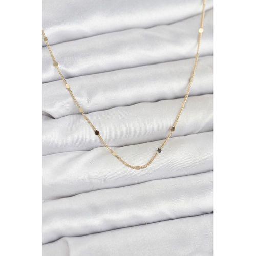 CM 14K Gold Renk Ezme Pul Model 60 cm Kadın Kolye