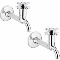 2li Artı Aç Kapa 4 Kollu Krom Çevirveli Musluk Duvardan Tek Girişli