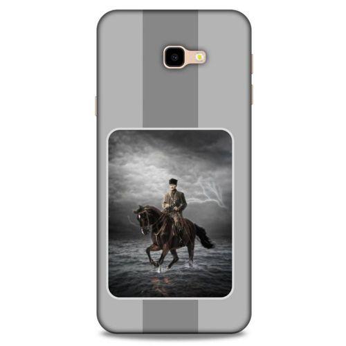 Samsung Galaxy J4 Plus Kılıf Atatürk (39) Liquid Crystal Kılıf Gri Şerit