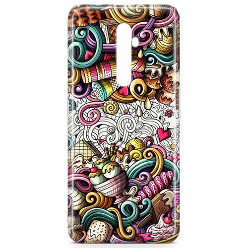 Oppo Reno2 Z 2019 Kılıf Dondurma Doodle Arka Kapak Koruma Desenli Full Koruyucu