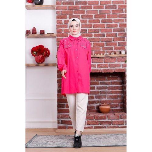 Neşe Taşlı Gömlek - 02087.025 - Fuşya
