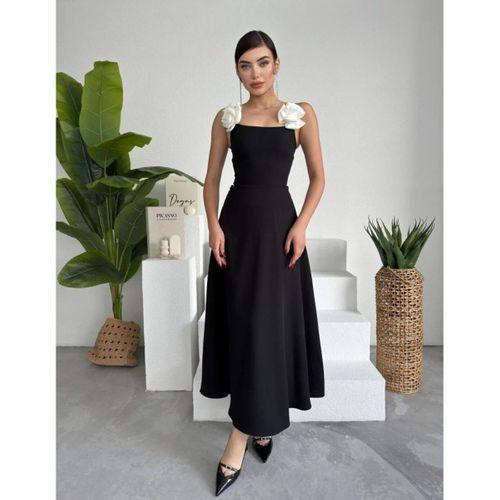 Matilda Gül İp Askılı Elbise