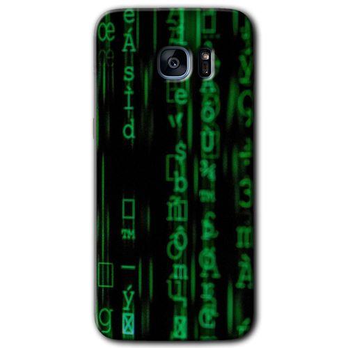 Potkal Hediye Fabrikası Samsung Galaxy S7 Edge Kılıf HD Desen Baskılı Arka Kapak - Matrix