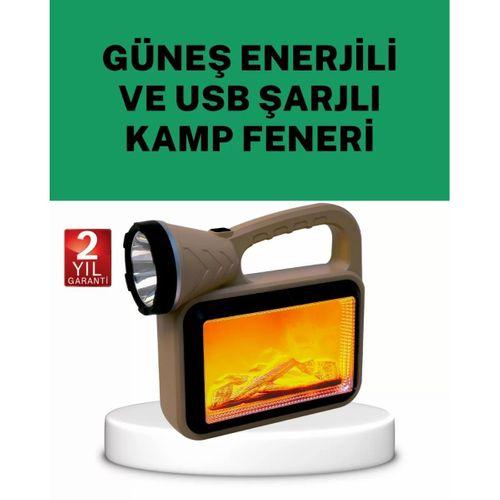 Güneş Enerjili Alev Efektli Lamba – Cob Teknolojili, Dış Mekan Aydınlatma
