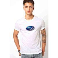 Araba Subaru Blue Logo Baskılı Beyaz Erkek Tshirt