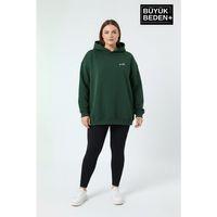 Kadın Büyük Beden AR Baskılı Kapüşonlu Sweatshirt SPR26BSWK963