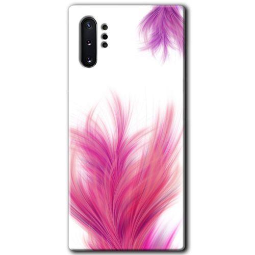 Potkal Hediye Fabrikası Samsung Galaxy Note 10 Plus Kılıf HD Desen Baskılı Arka Kapak - Pembe Tüy