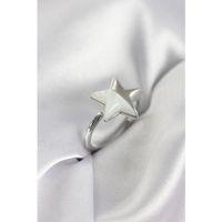 Gümüş Renk Sedefli Yıldız Model Kadın Yüzük
