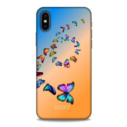 Apple iPhone XS Kılıf Kelebek Etkisi (49) Ultra Silikon Kılıf Şeker Pembe Mavi