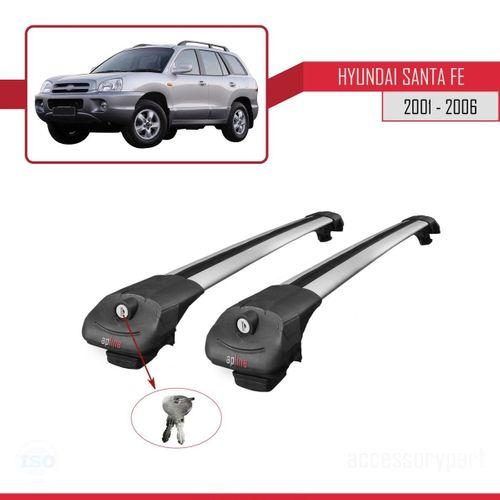Hyundai Santa Fe (SM) 2001-2006 Arası ile uyumlu ACE-1 Ara Atkı Tavan Barı GRİ