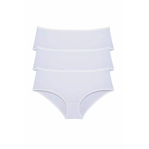 3 Adet Kadın Yüksek Bel Bato Külot Beyaz