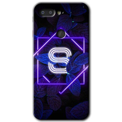 General Mobile GM 9 Pro Kılıf HD Desen Baskılı Arka Kapak - Dark Neon Yaprak S Harfi
