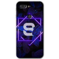 General Mobile GM 9 Pro Kılıf HD Desen Baskılı Arka Kapak - Dark Neon Yaprak S Harfi