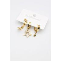 3'lü Yıldız Küpe - Altın