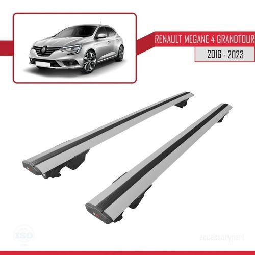 Renault Megane GRANDTOUR 2016-2023 Arası ile uyumlu HOOK Model Anahtar Kilitli Ara Atkı Tavan Barı GRİ
