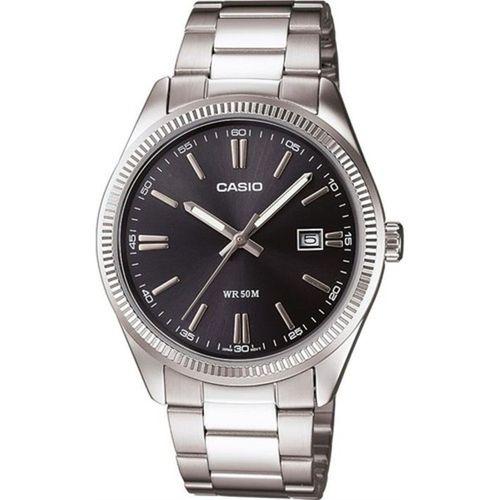 Casio MTP-1302D-1A1VDF Quartz Çelik Gri Siyah Kadran 39 mm Erkek Kol Saati