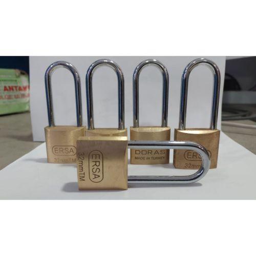 Doras Ersa 5'li Set Uzun Kanca Pas Pirinç Asma Kilit 30 Mm