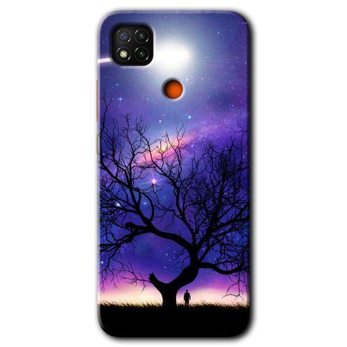 MRCİLETİSİM Xiaomi Redmi 9c Kılıf HD Desen Baskılı Arka Kapak + Temperli Cam - Uzay Silüet