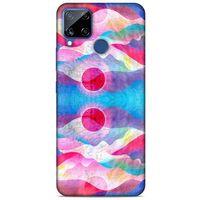 Oppo Realme C15 Kılıf Pastel Renkler (20) Koruyucu Kılıf Fuşya Mavi