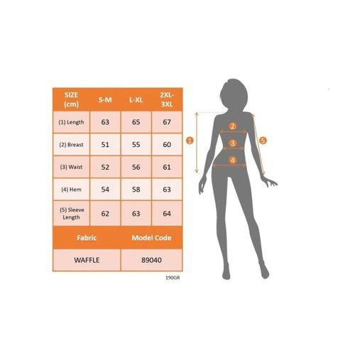 Kadın Uzun Kollu Bisiklet Yaka Kolları Tüllü Waffle Bluz