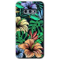Samsung Galaxy S10e Kılıf Baskılı Kapak - Hibiscus Flowers + 5D Tam Kaplayan Cam
