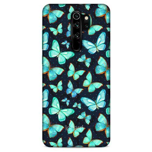 Xiaomi Redmi Note 8 Pro Kılıf Kelebek Etkisi (12) Koruyucu Silikon Beyaz Mavi