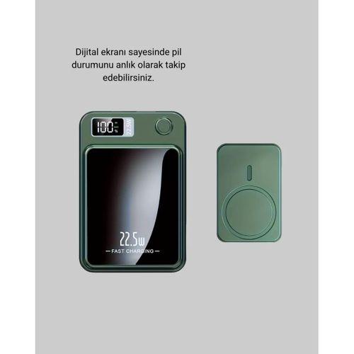 Magsafe Powerbank 22.5w Hızlı Şarjlı Ve Kompakt Kablosuz Şarj Cihazı