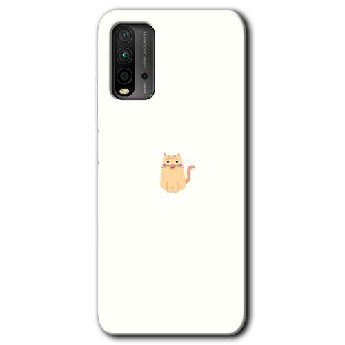 MRCİLETİSİM Xiaomi Redmi 9T Kılıf Baskılı Kapak - Cat Minimalism + 5D Tam Kaplayan Cam