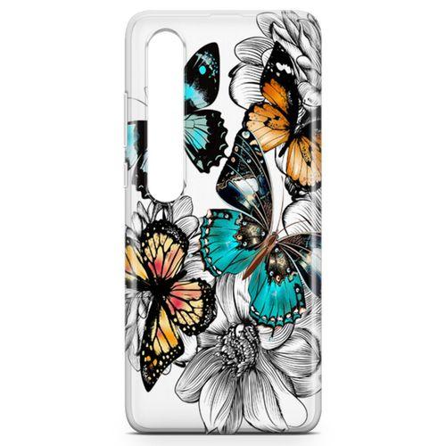 Xiaomi Mi 10 Kılıf Kelebek Çiçek Arka Kapak Koruma Desenli Full Koruyucu