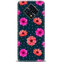 Infinix Zero 8 Kılıf HD Baskılı Kılıf - Puantiye ve Çiçekler + Tam Ekran Koruyucu