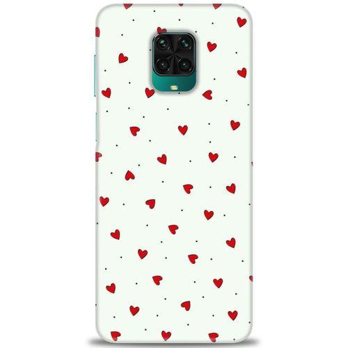 Xiaomi Redmi Note 9S Kılıf HD Baskılı Kılıf - Mini Mini Kalpler + Tam Ekran Koruyucu