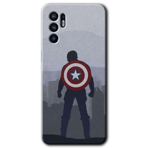 OPPO Oppo Reno 6 Kılıf HD Desen Baskılı Arka Kapak - Captain Avenger