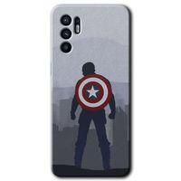 OPPO Oppo Reno 6 Kılıf HD Desen Baskılı Arka Kapak - Captain Avenger