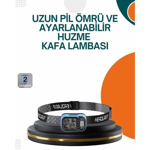 Type C Şarjlı Led Kafa Lambası Güç Göstergeli 53 Modlu