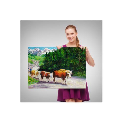 Otlayan Boğa Kanvas Duvar Tablosu-1183