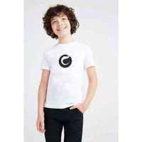 Minimalist Logo Baskılı Unisex Çocuk Beyaz Tshirt