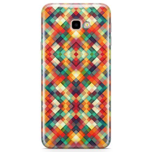 Samsung Galaxy J4 Plus Kılıf Sarı Kırmızı Yeşil Boyut Arka Kapak Koruma Desenli Full Koruyucu